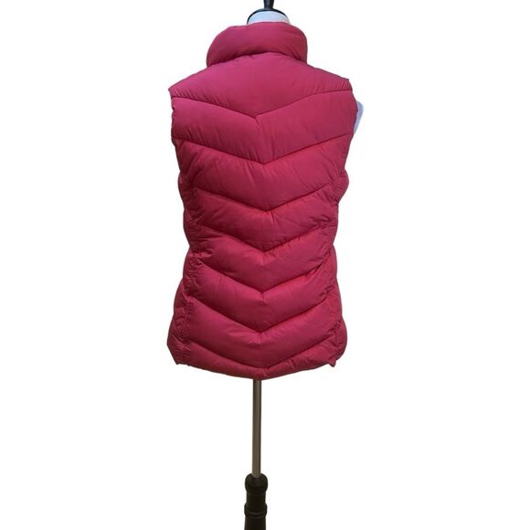 Puffer Vest Sleeveless Quilted Snap Button Down Casual Pink Gilet - Picture 3 of 8